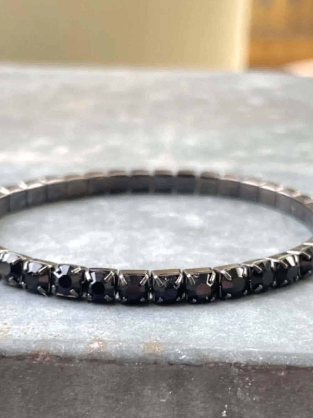 Costume black stretch Tennis Bracelet